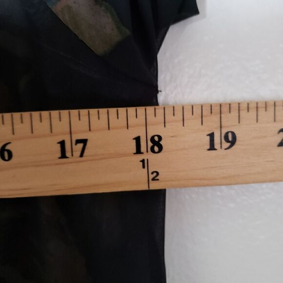 Windsor Sheer Black Floral Flowy Kimono Cover Up Size S - Picture 4 of 6